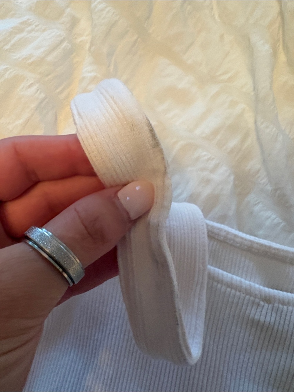Express White Ribbed Square-Neck Tank - Picture 4 of 4